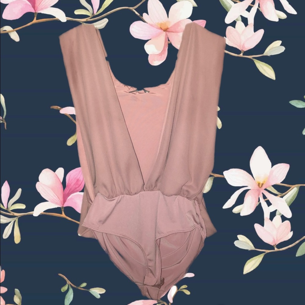 Plunge neck leotard